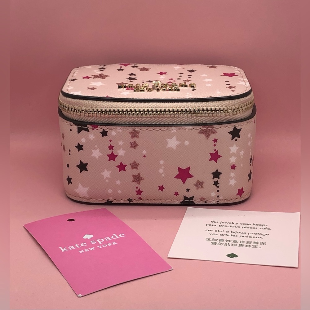 NWT Kate Spade Pink Stars Jewelry Case